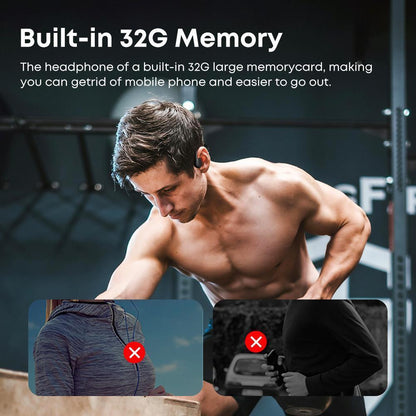 IPX8 Waterproof Headphones, Swimming-specific Bluetooth Headphones, Sports Wireless Earbuds With 32G TF Card, Stereo Bone Conduction Headphones